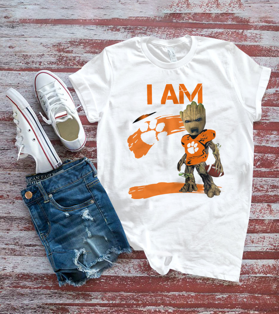 I AM Clemson Tigers Football Groot Fan T-Shirt