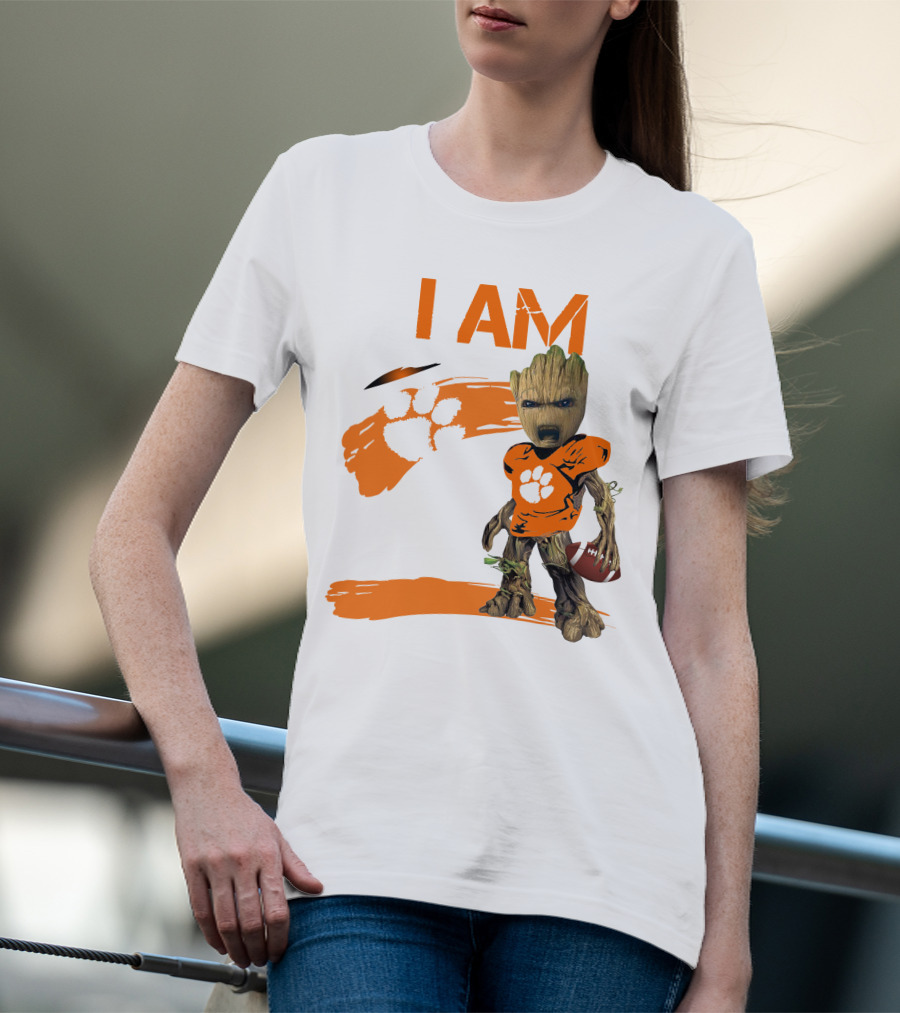 I AM Clemson Tigers Football Groot Fan T-Shirt