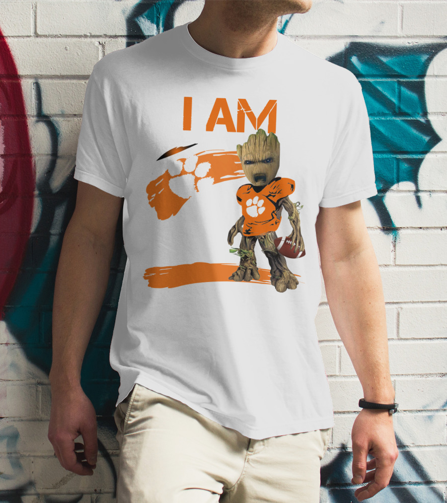 I AM Clemson Tigers Football Groot Fan T-Shirt