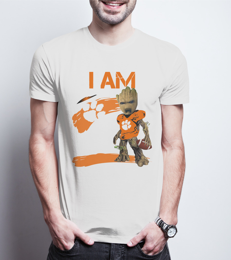 I AM Clemson Tigers Football Groot Fan T-Shirt