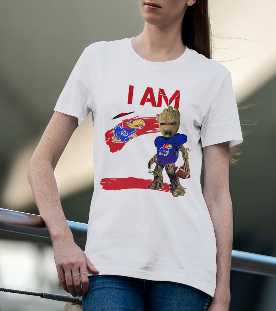I AM KU Jayhawks Football Groot T-Shirt