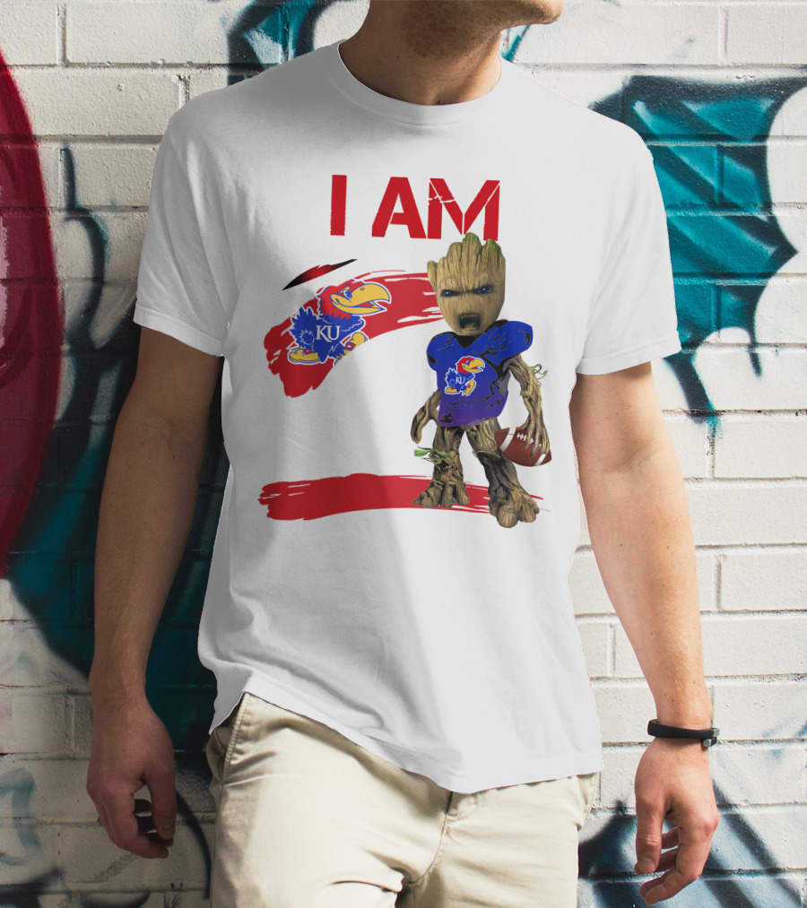 I AM KU Jayhawks Football Groot T-Shirt