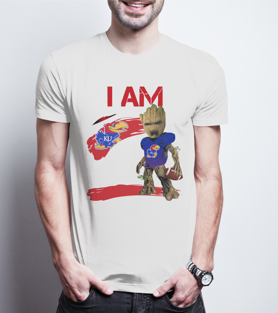 I AM KU Jayhawks Football Groot T-Shirt