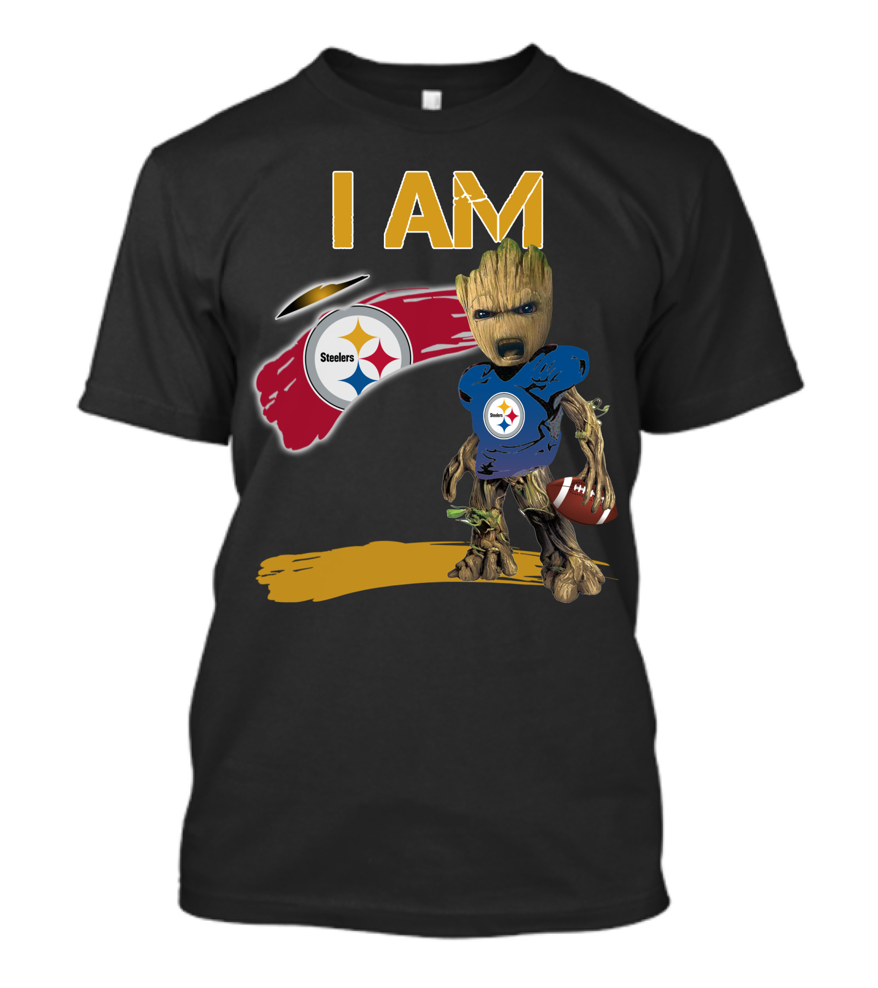 I AM Steelers Groot Football Fan Crossover T-Shirt