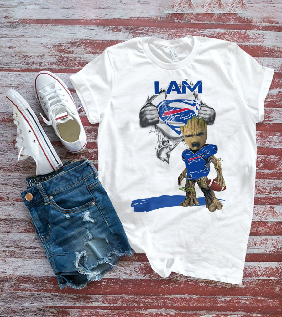 I AM Groot Bills Superman Football T-Shirt