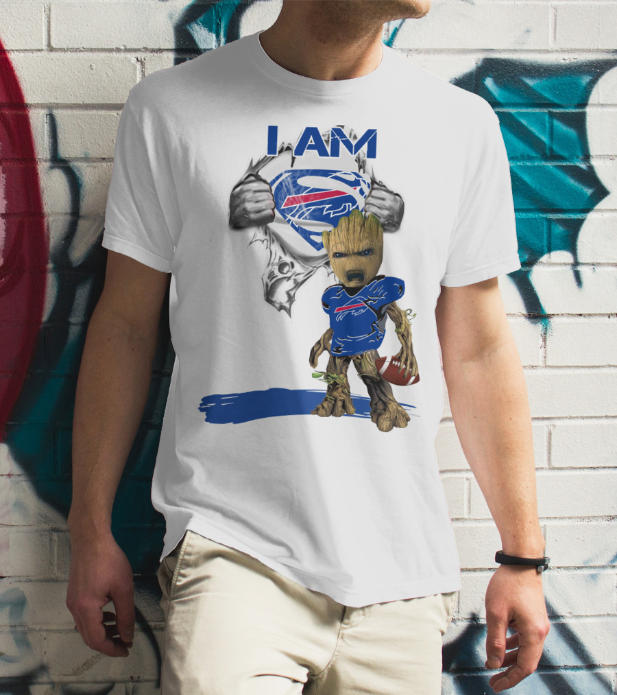 I AM Groot Bills Superman Football T-Shirt