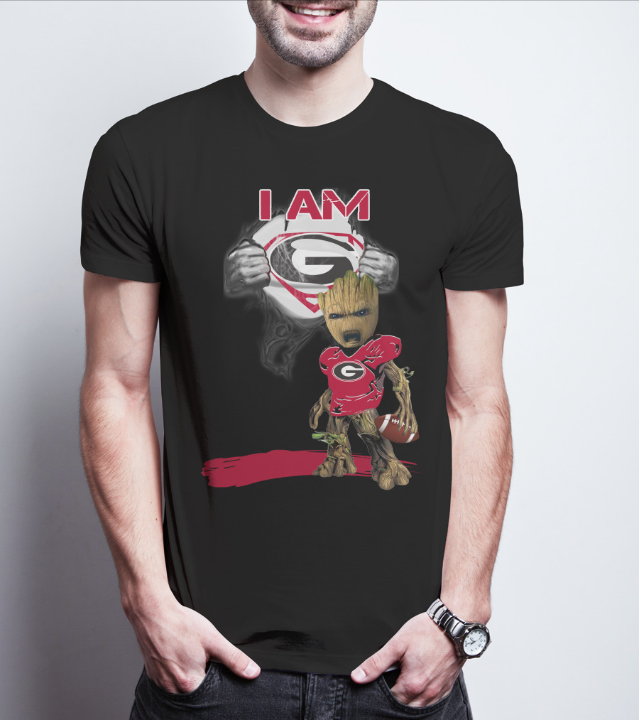 I Am Bulldogs Baby Groot Superman T-Shirt