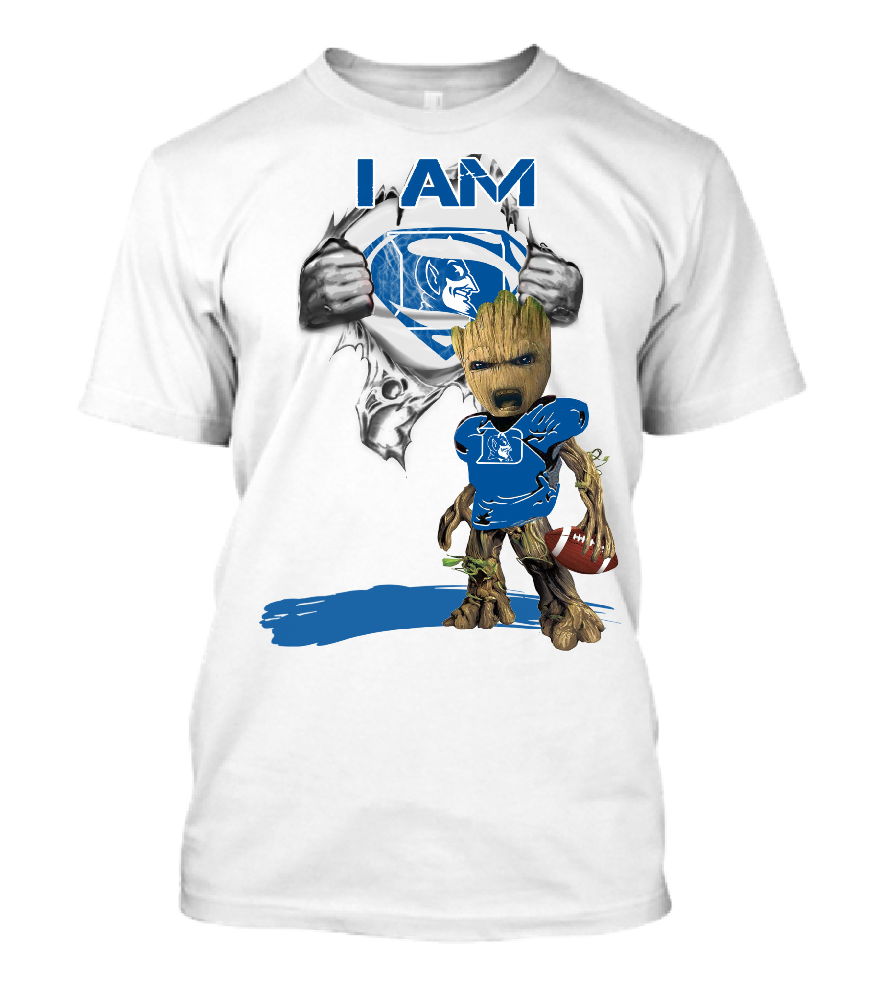 I AM Duke Baby Groot Superman Football Hero T-Shirt