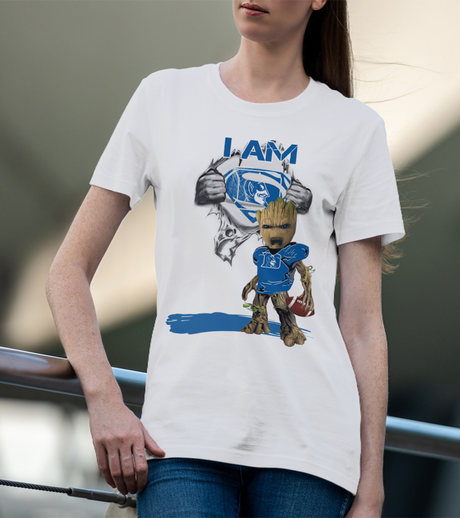 I AM Duke Baby Groot Superman Football Hero T-Shirt