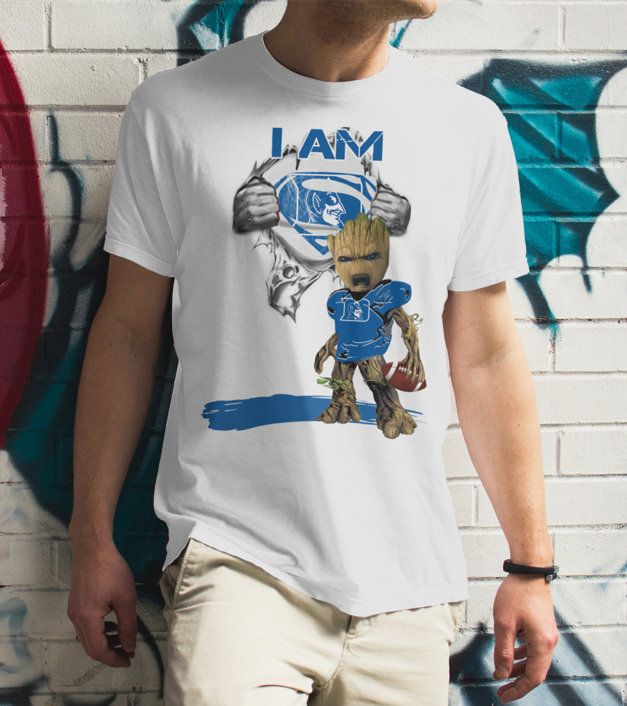 I AM Duke Baby Groot Superman Football Hero T-Shirt