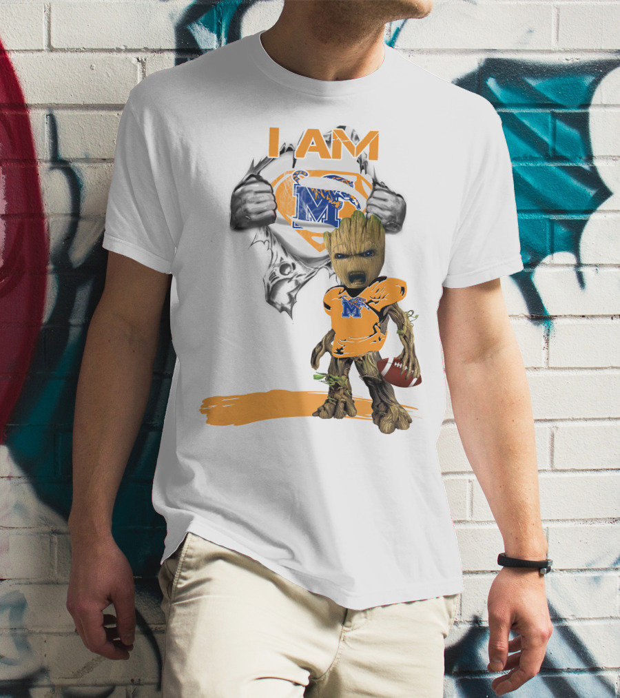 I AM Memphis Baby Groot Football Fan T-Shirt