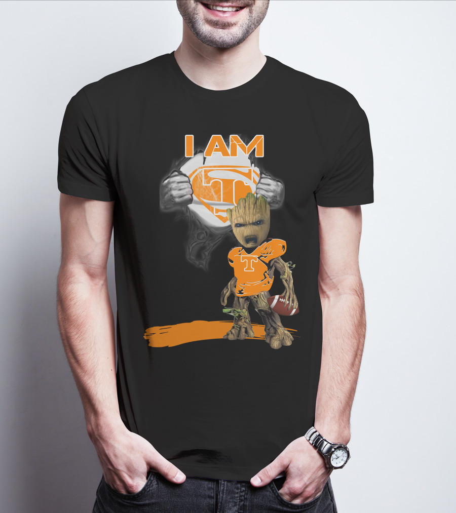 I Am Tennessee Baby Groot Superman Football T-Shirt