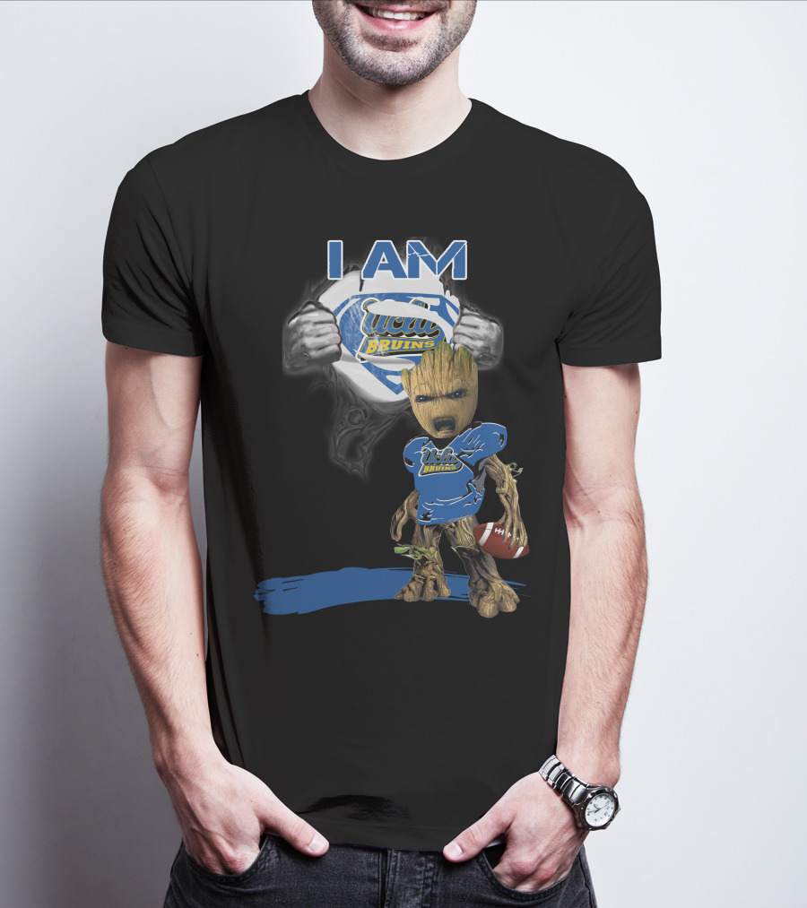I Am UCLA Bruins Baby Groot Superman Football T-Shirt