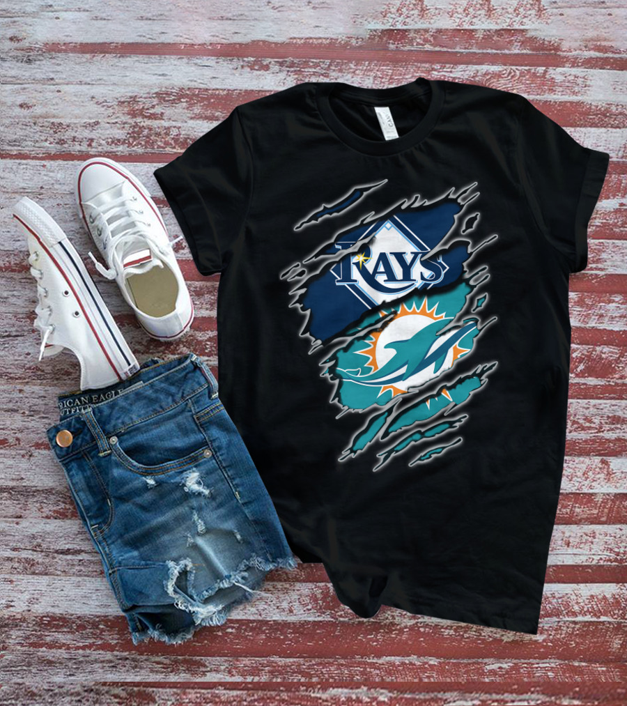 Rays Dolphins Ripped T-Shirt