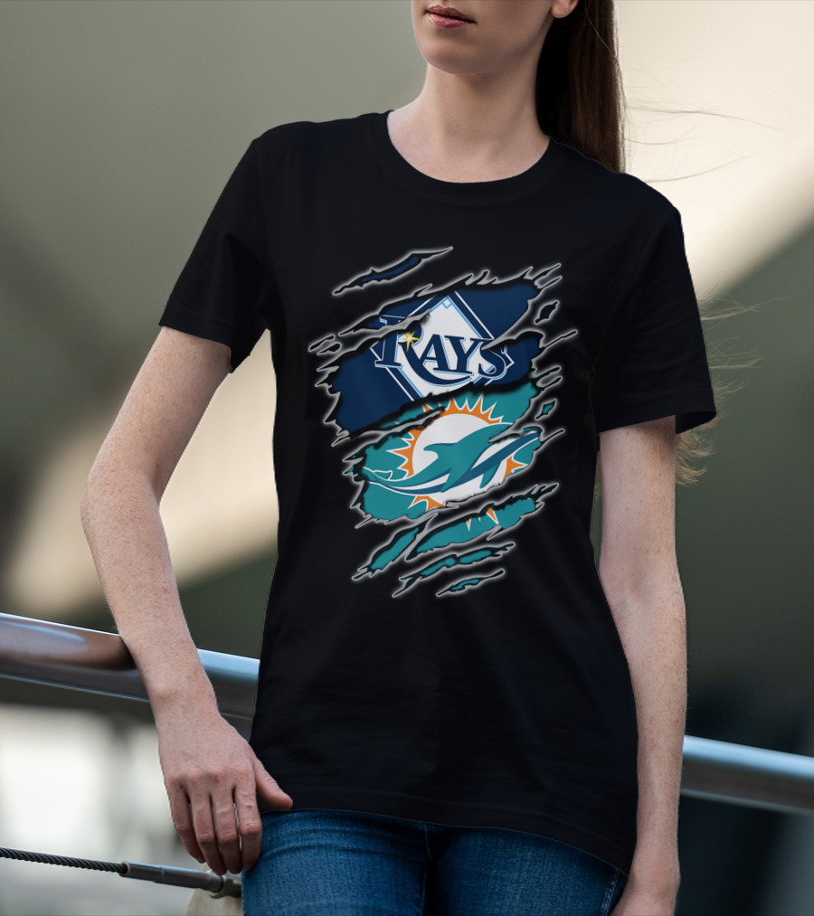 Rays Dolphins Ripped T-Shirt