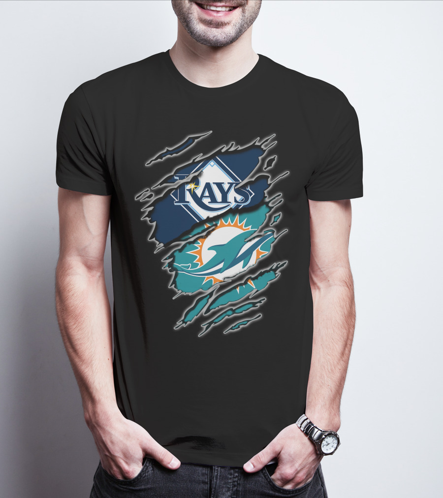 Rays Dolphins Ripped T-Shirt