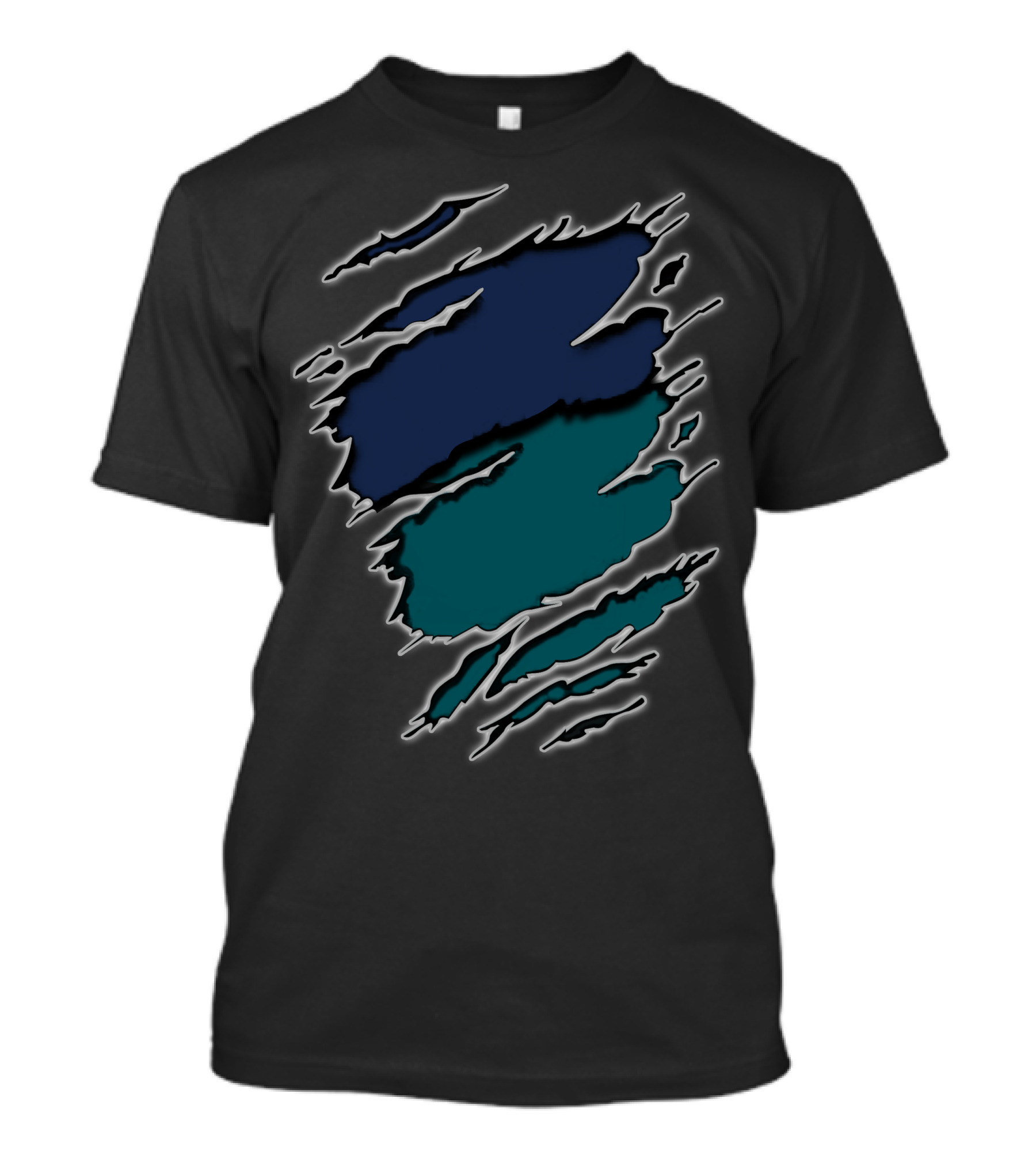Yan Eagles20 Navy Teal Rip T-Shirt
