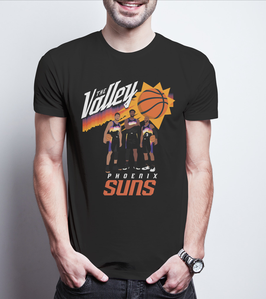 The Valley Phoenix Suns Basketball Trio With Sunburst T-Shirt