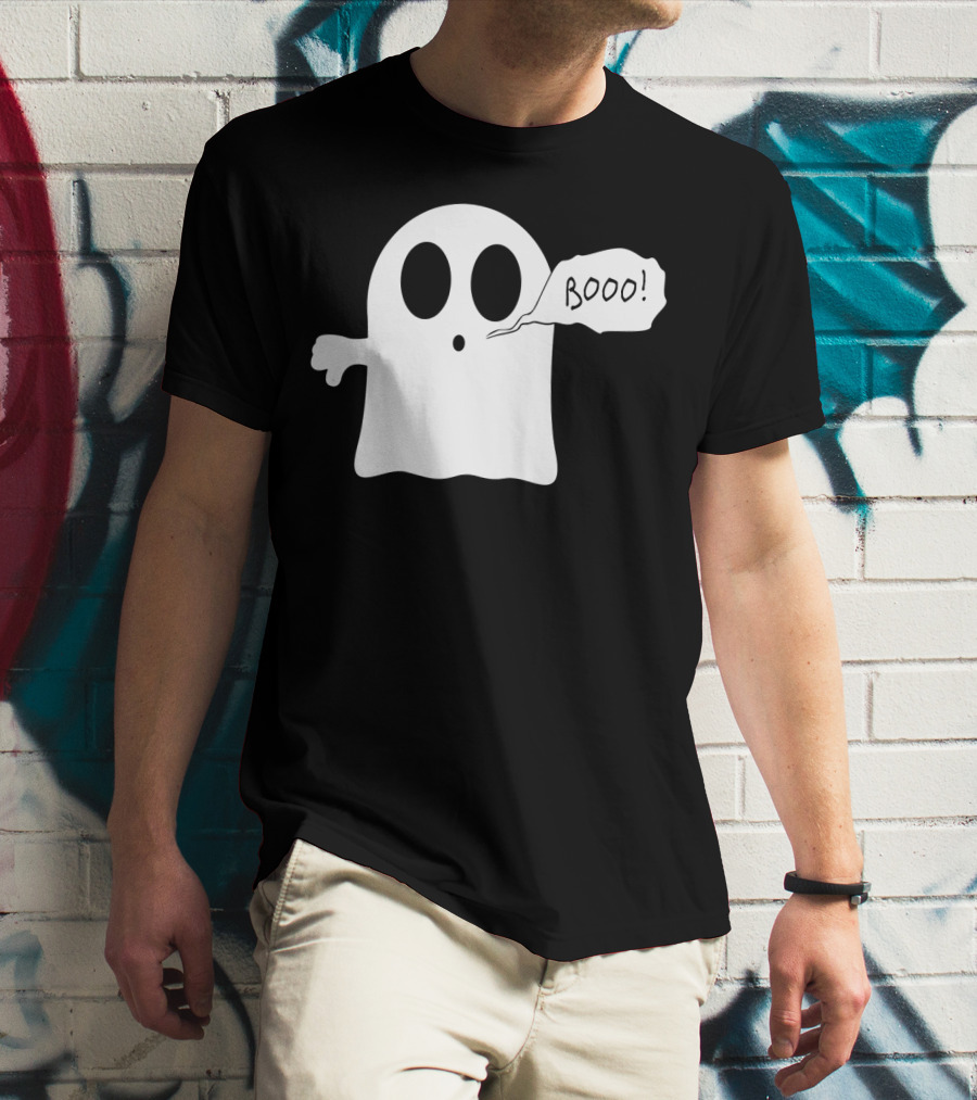 Booo Ghost With Surprised Expression And Speech Bubble T-Shirt