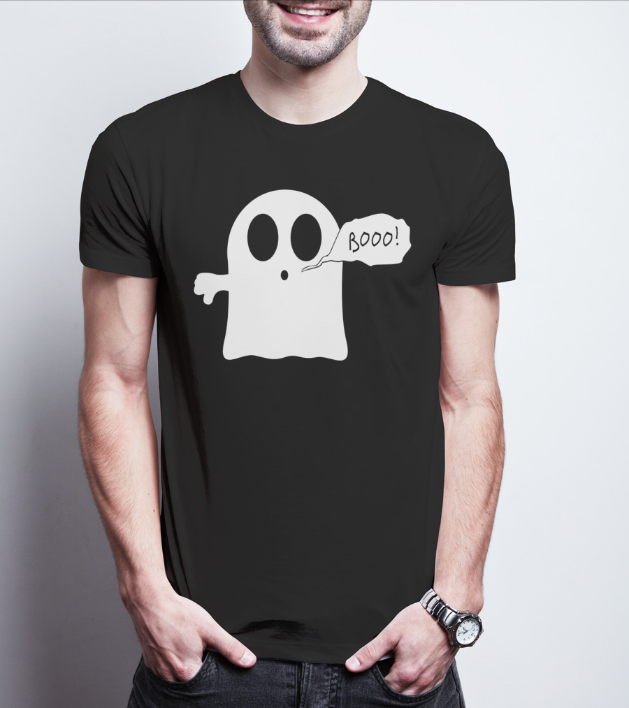 Booo Ghost With Surprised Expression And Speech Bubble T-Shirt