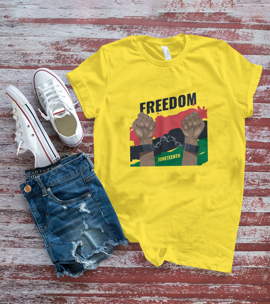 FREEDOM JUNETEENTH Fists Breaking Chains T-Shirt