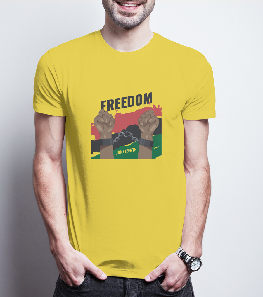 FREEDOM JUNETEENTH Fists Breaking Chains T-Shirt