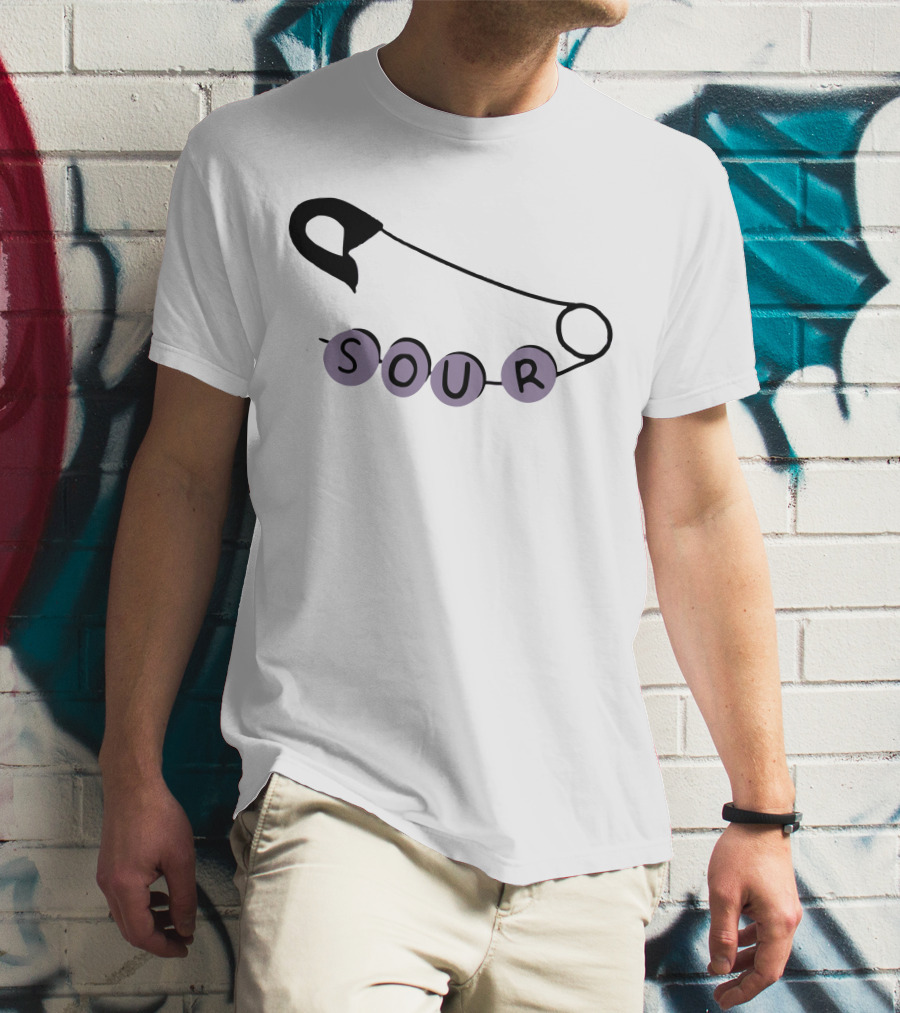 SOUR Safety Pin Pastel Beads T-Shirt