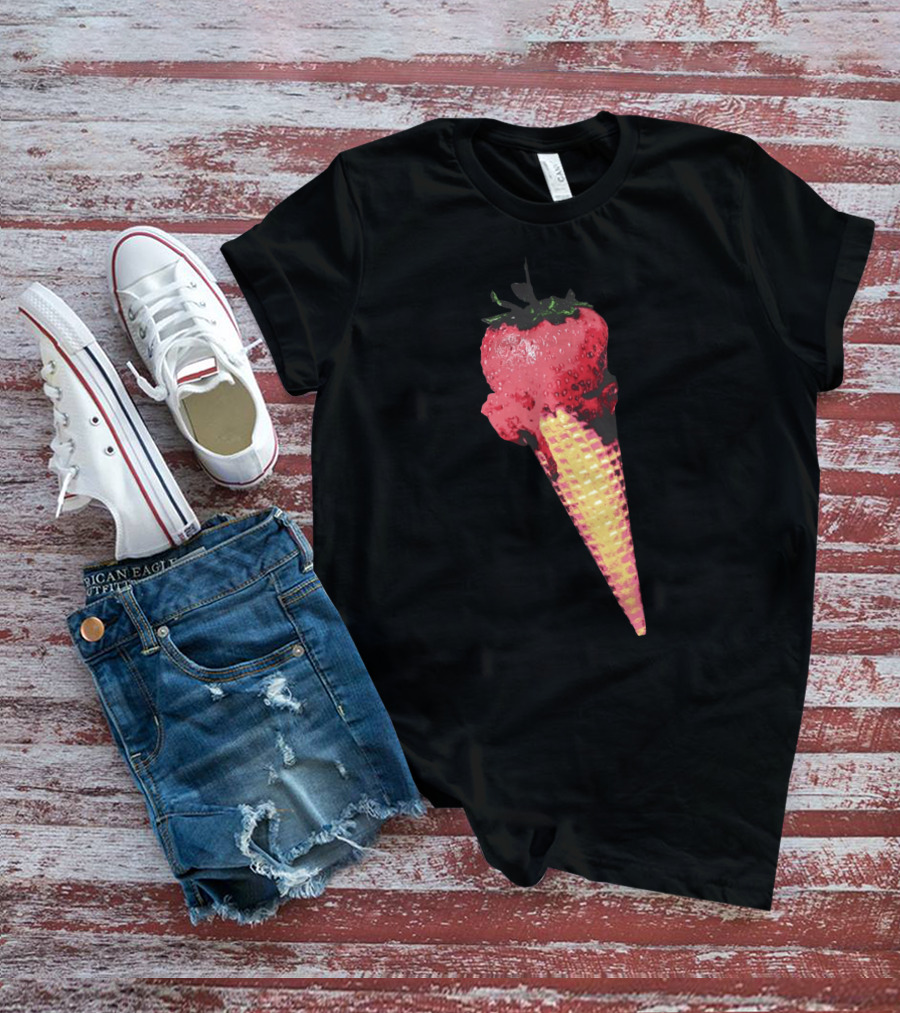 Strawberry Ice Cream Cone Fusion T-Shirt