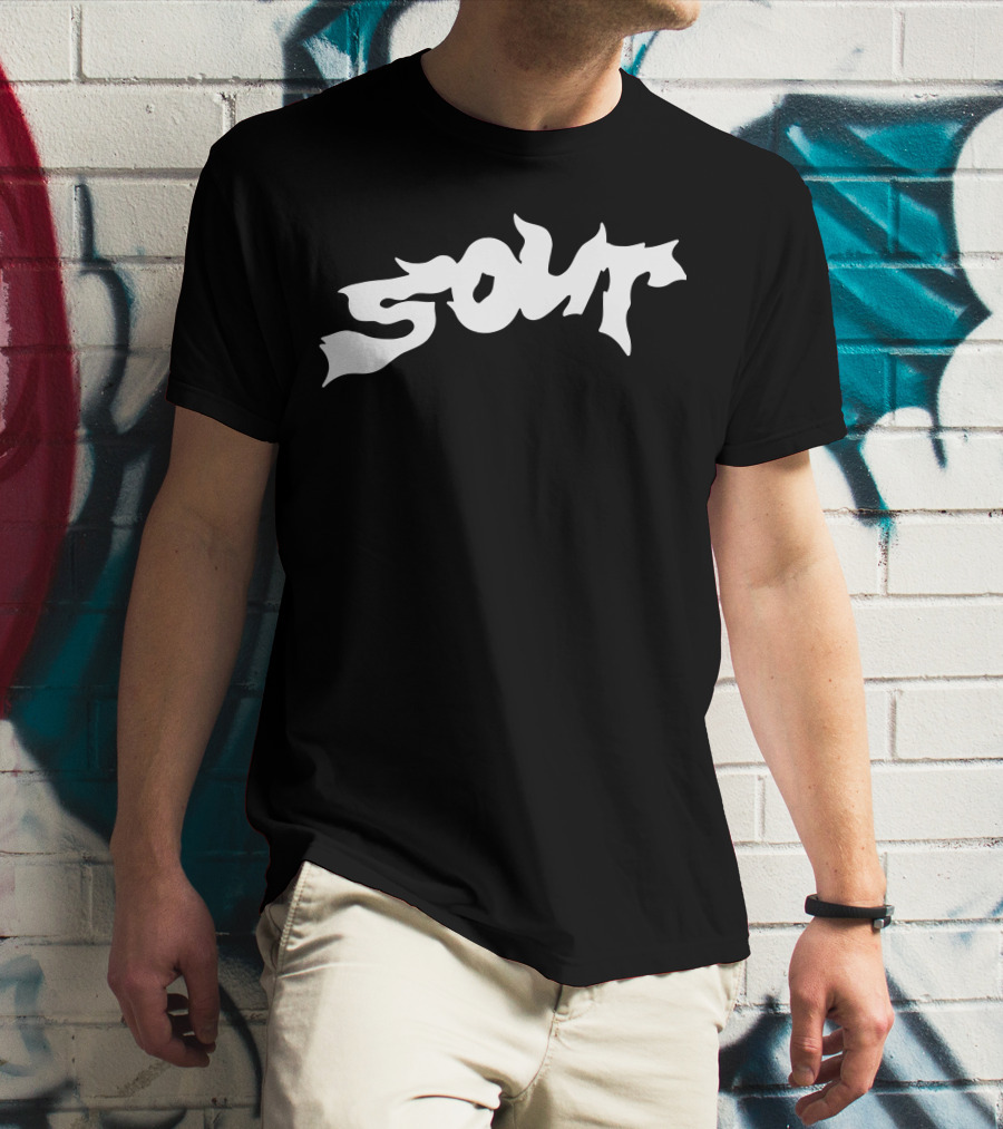 SOUR WHITE Dripping Text T-Shirt