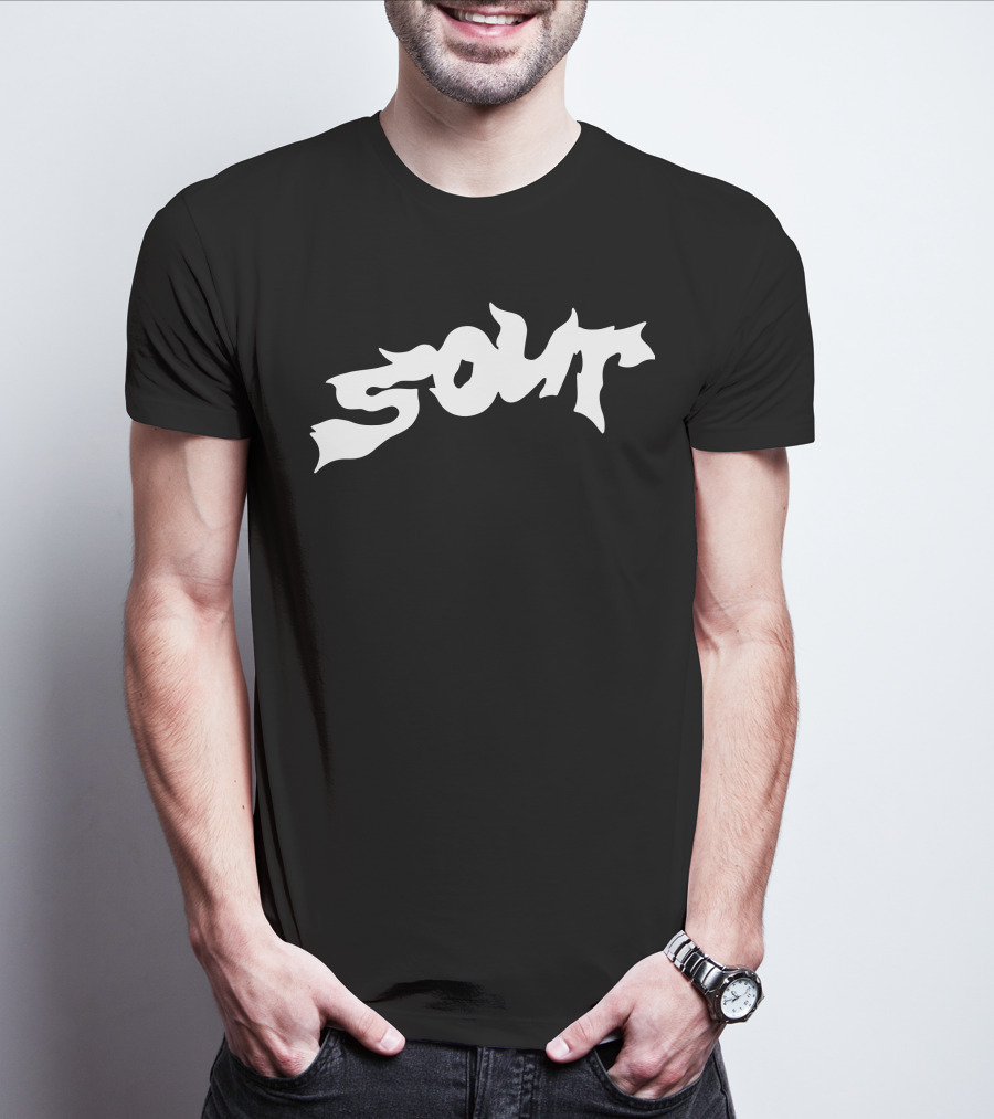 SOUR WHITE Dripping Text T-Shirt
