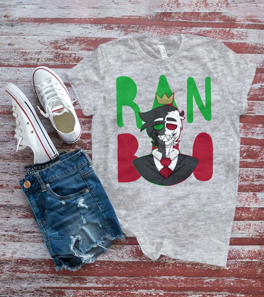Ranboo Crowned Character In Red Green Black Color Scheme T-Shirt
