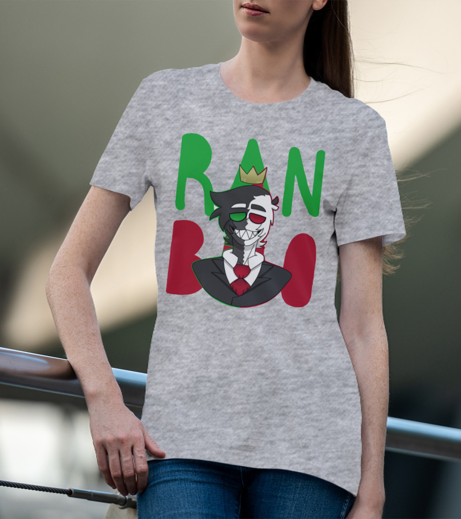 Ranboo Crowned Character In Red Green Black Color Scheme T-Shirt