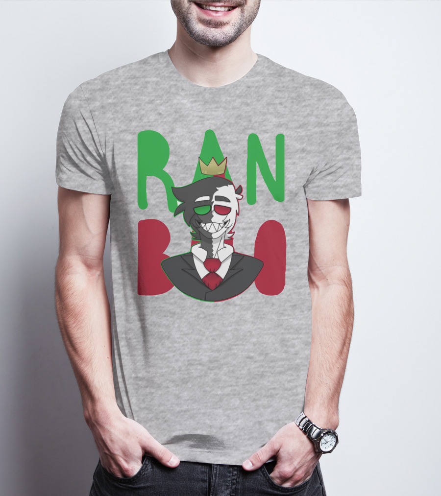 Ranboo Crowned Character In Red Green Black Color Scheme T-Shirt