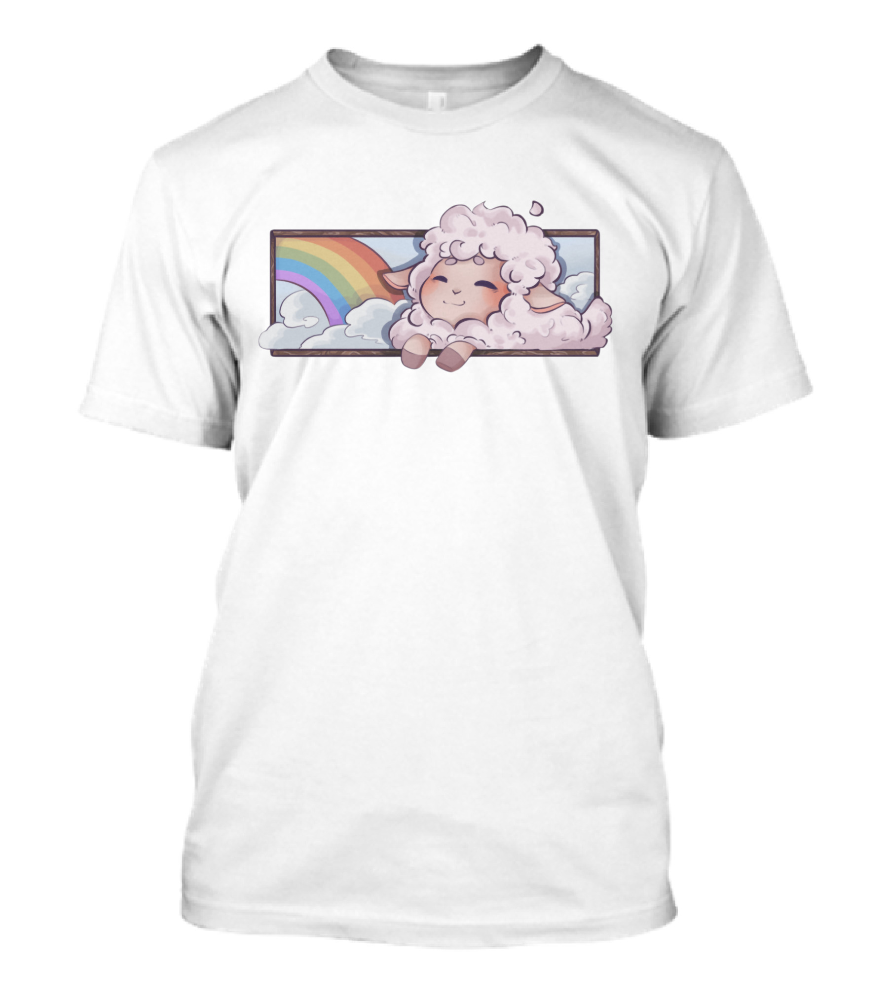 Captain Puffy Merch Cute Sheep Rainbow Clouds T-Shirt