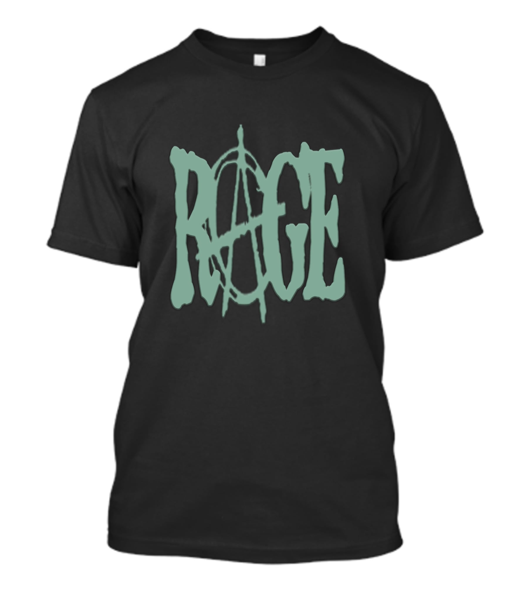 RAGE Anarchy Symbol Text T-Shirt