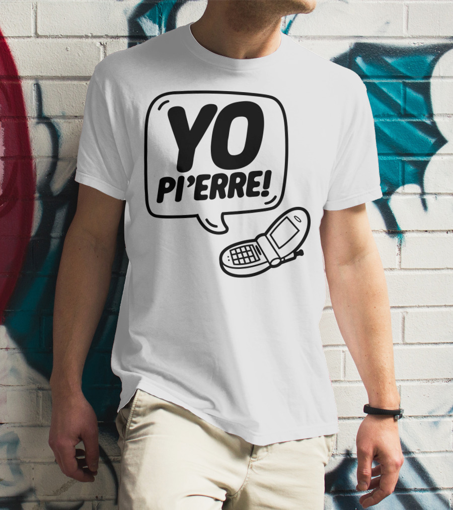 YO Pi'erre Flip Phone Retro Vibe T-Shirt