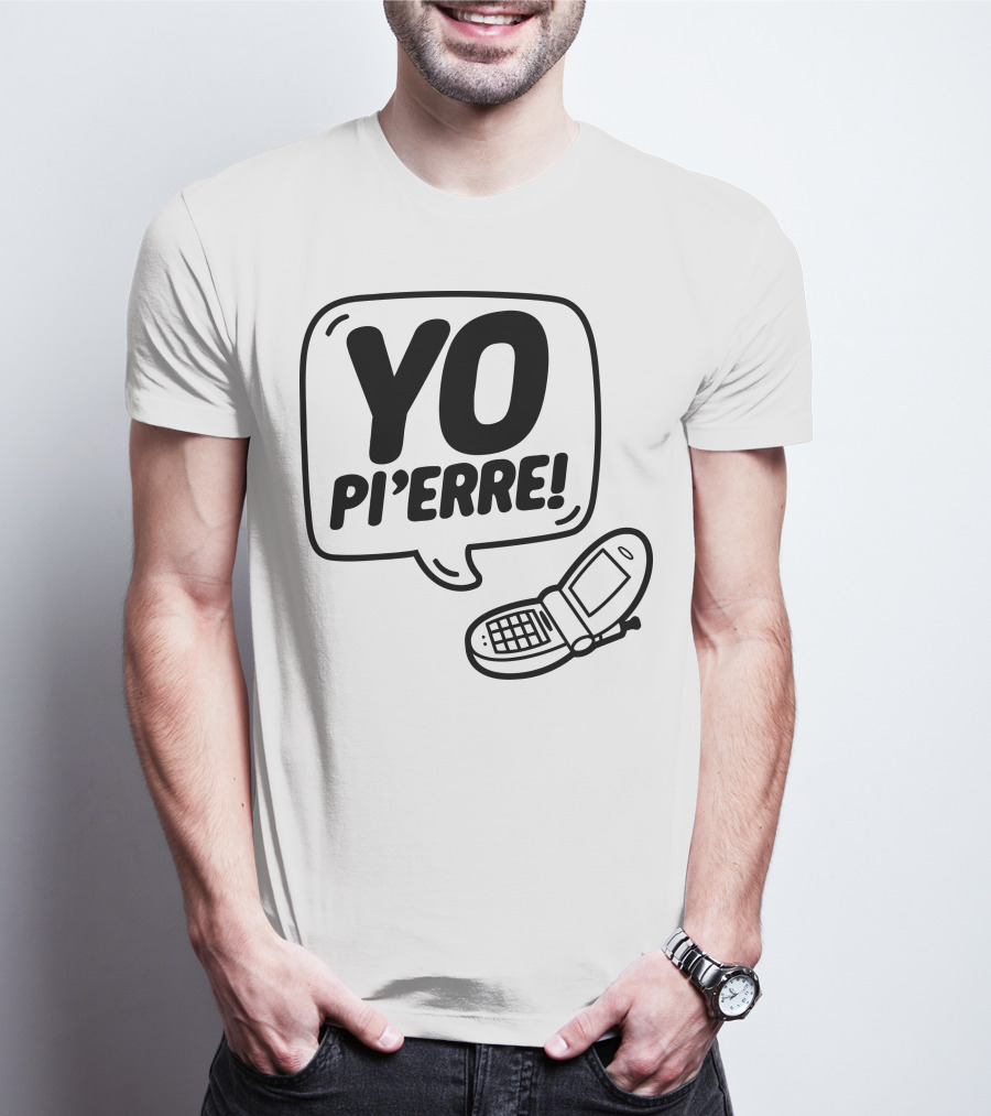 YO Pi'erre Flip Phone Retro Vibe T-Shirt