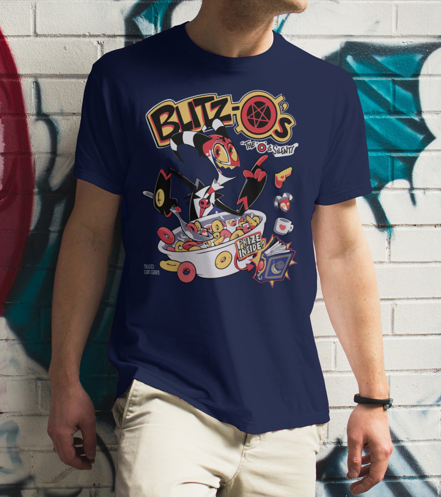 Blitzo's The O Is Silent Prize Inside Cereal Hazbin Hotel Store T-Shirt