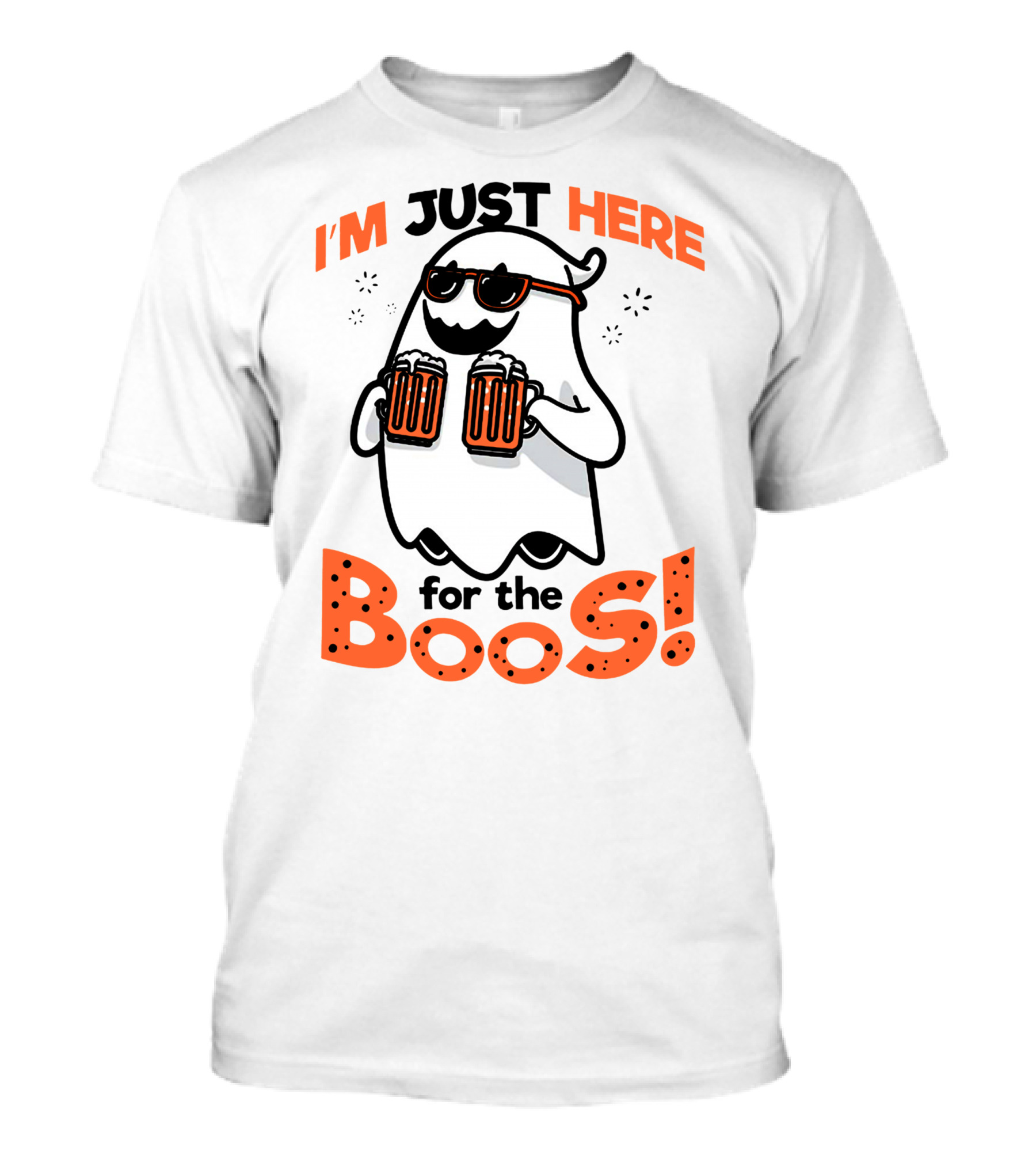 I'm Just Here For The Boos With Ghost Holding Beers T-Shirt
