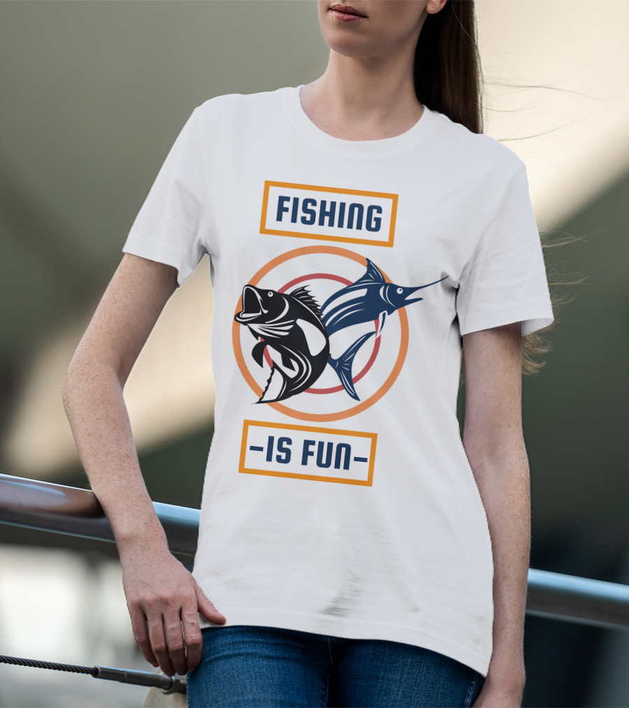 Fishing Is Fun Marlin And Bass Circular Target T-Shirt