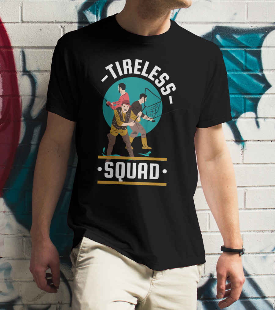 Tireless Fishing Enthusiasts With Nets And Rods T-Shirt