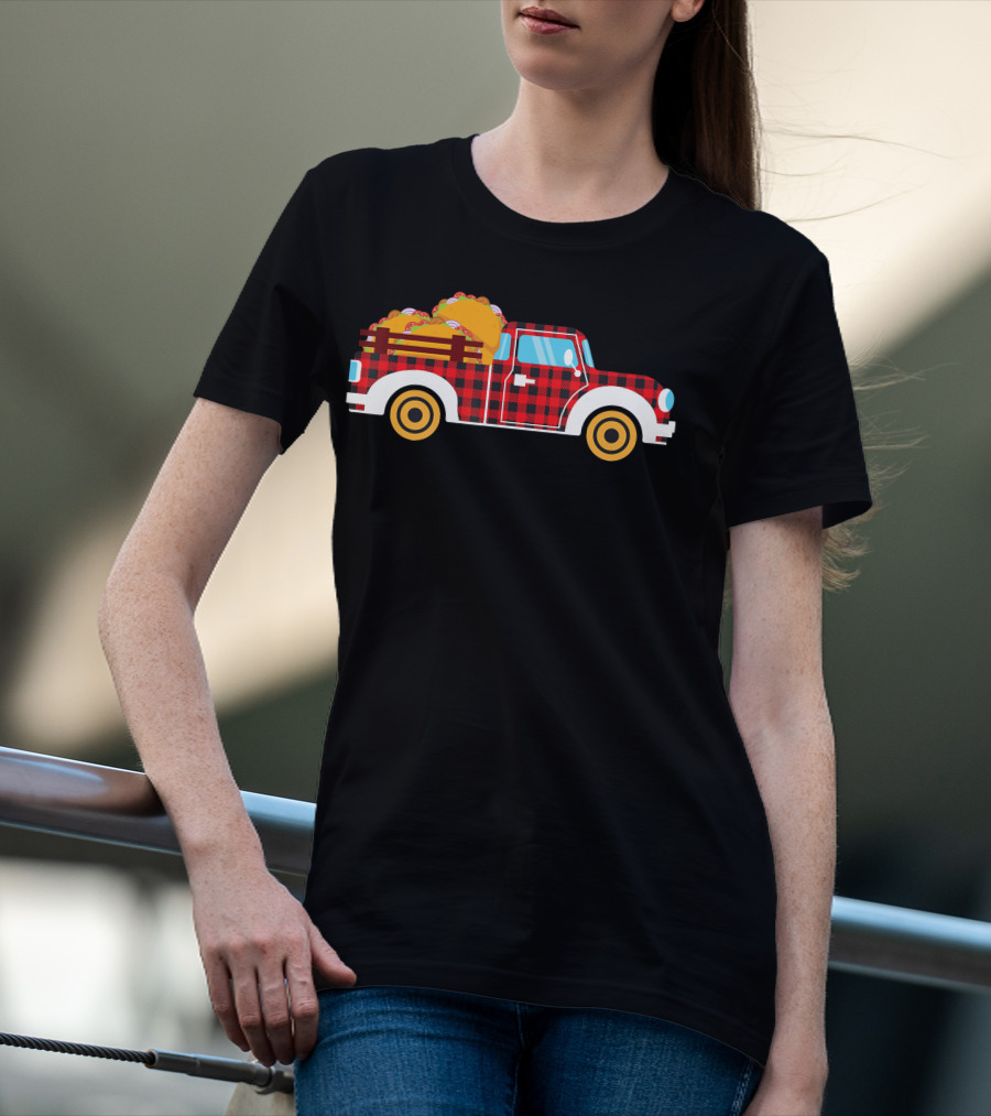 Buffalo Plaid Truck With Tacos Cinco De Mayo Boy Taco T-Shirt