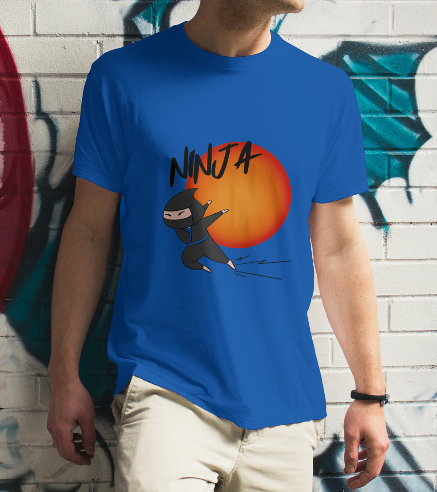 Ninja Anime Sunset Scene T-Shirt