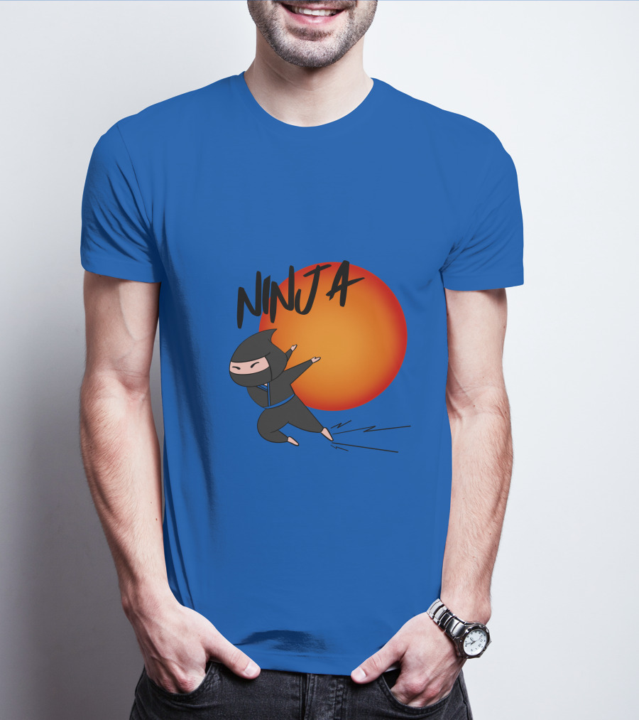 Ninja Anime Sunset Scene T-Shirt