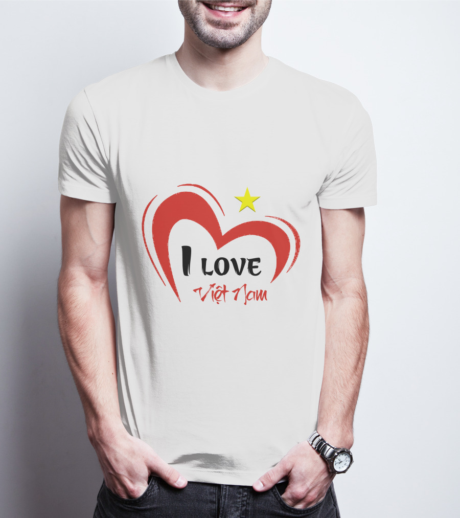 I Love Việt Nam Red Heart Yellow Star T-Shirt