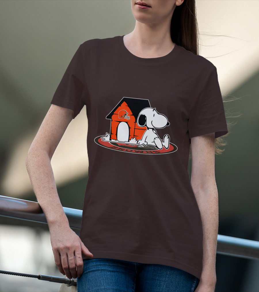 Cleveland Browns Football Fan Snoopy Now And Forever T-Shirt