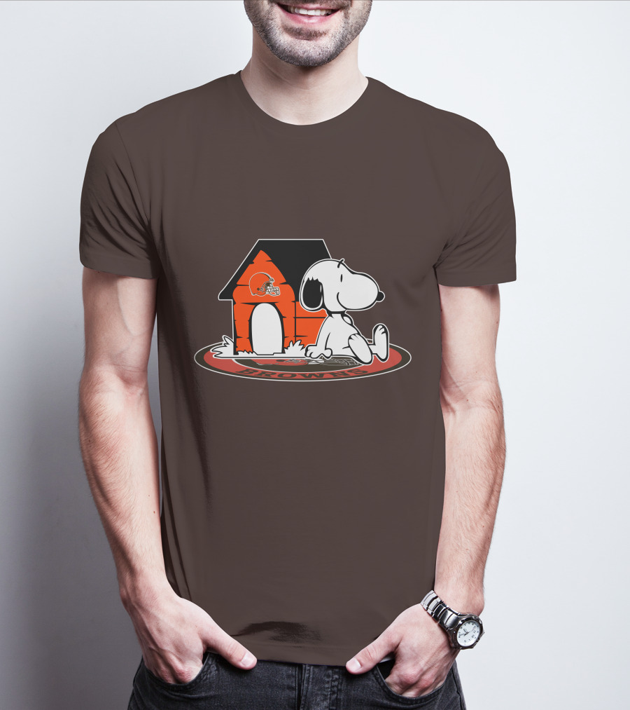 Cleveland Browns Football Fan Snoopy Now And Forever T-Shirt