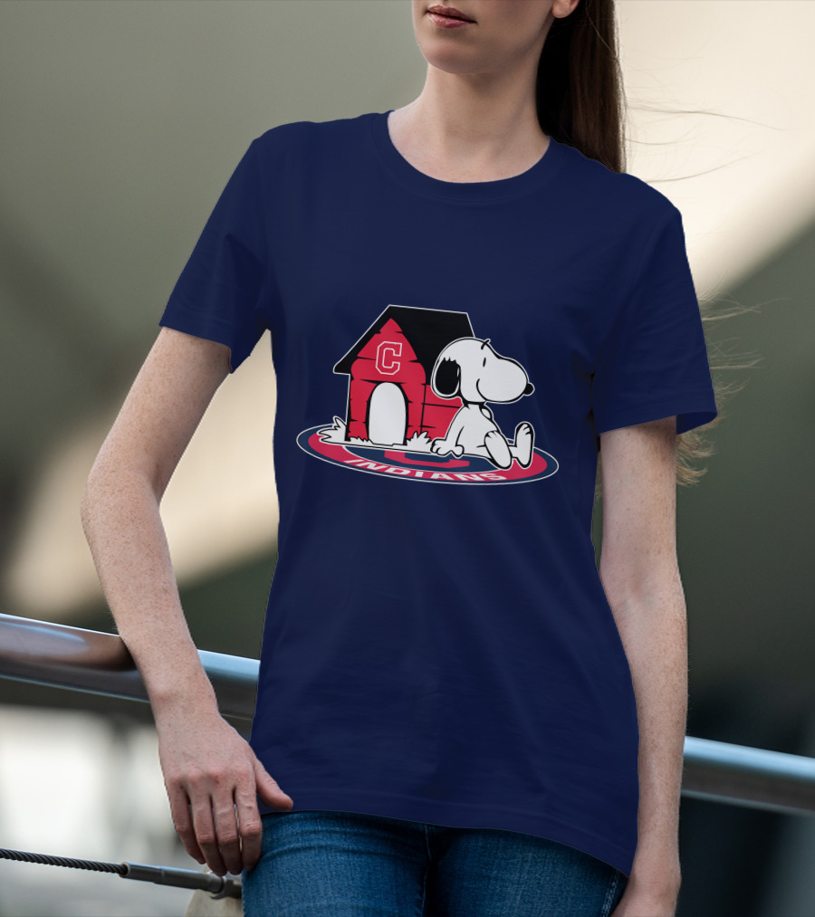 Snoopy Cleveland Indians Baseball Fan Now And Forever T-Shirt
