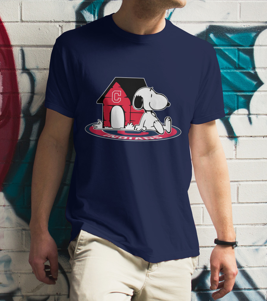 Snoopy Cleveland Indians Baseball Fan Now And Forever T-Shirt