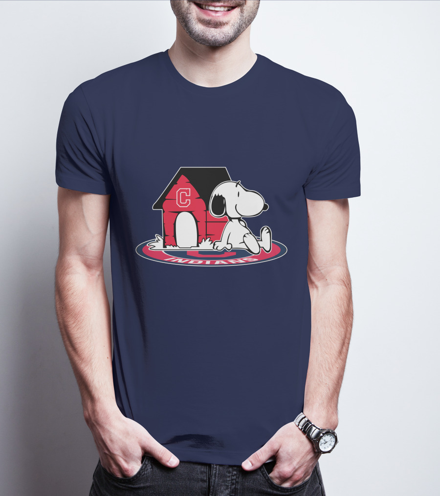 Snoopy Cleveland Indians Baseball Fan Now And Forever T-Shirt